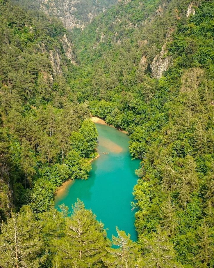 Baakline Waterfalls surrounded by pine trees in Chouf, Lebanon
